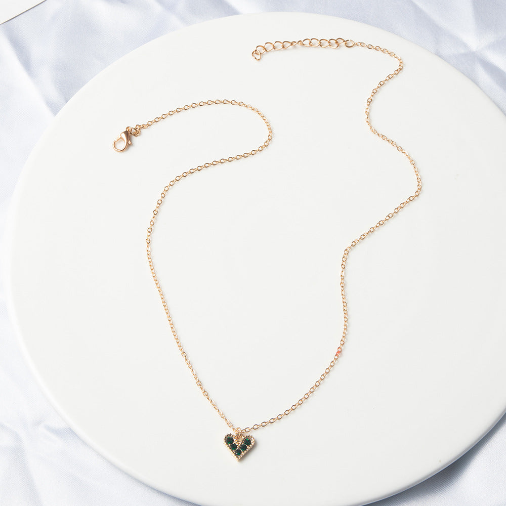 Wholesale Heart Zircon Alloy Necklaces Three-Piece Set